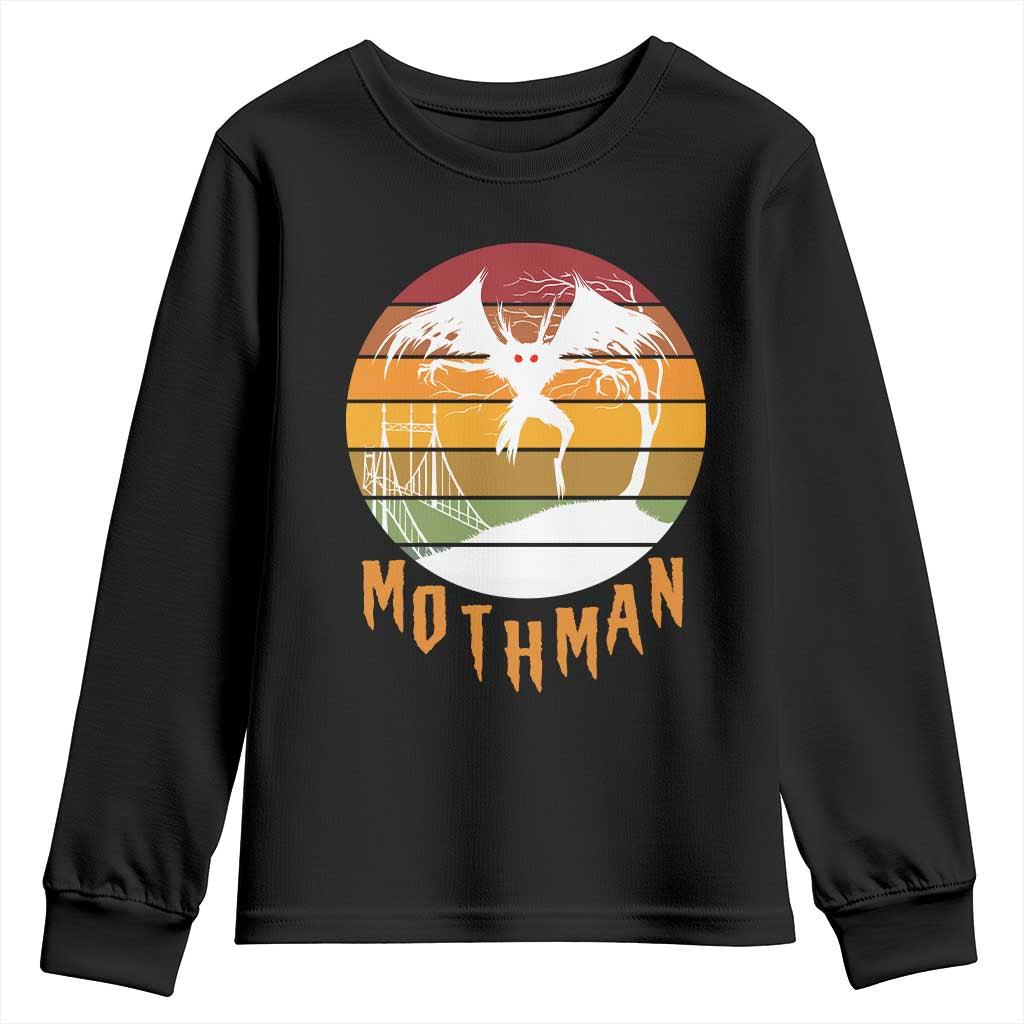 Mothman Youth Sweatshirt Retro Vintage Cryptid Gothic Horror Gift - Wonder Print Shop
