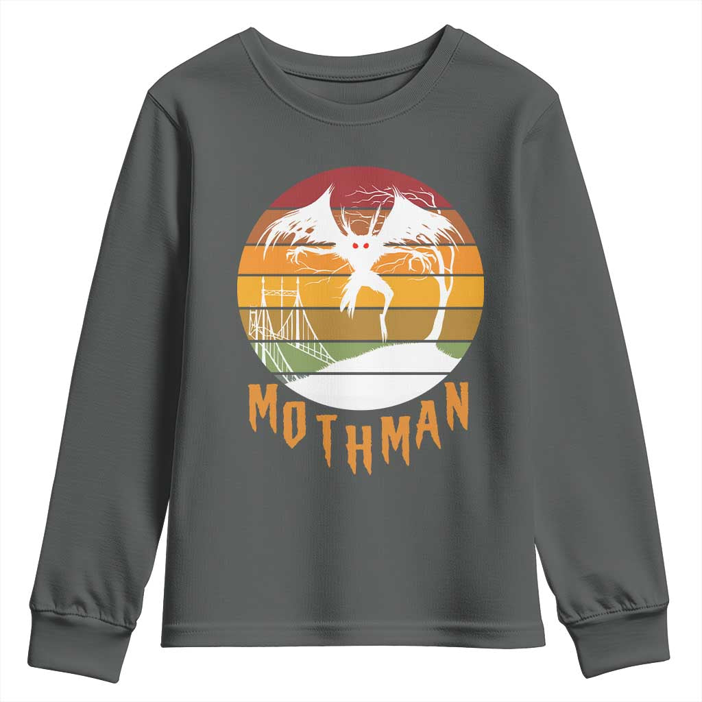 Mothman Youth Sweatshirt Retro Vintage Cryptid Gothic Horror Gift - Wonder Print Shop
