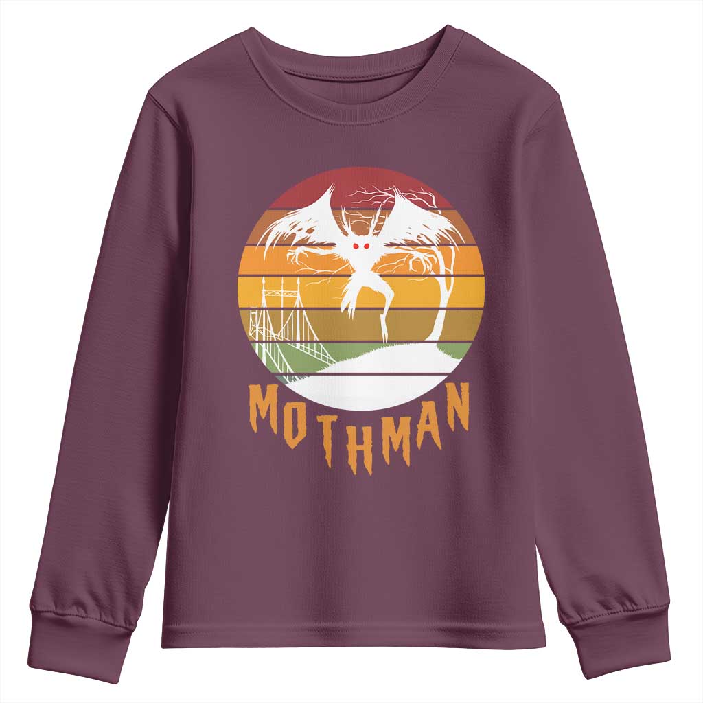 Mothman Youth Sweatshirt Retro Vintage Cryptid Gothic Horror Gift - Wonder Print Shop