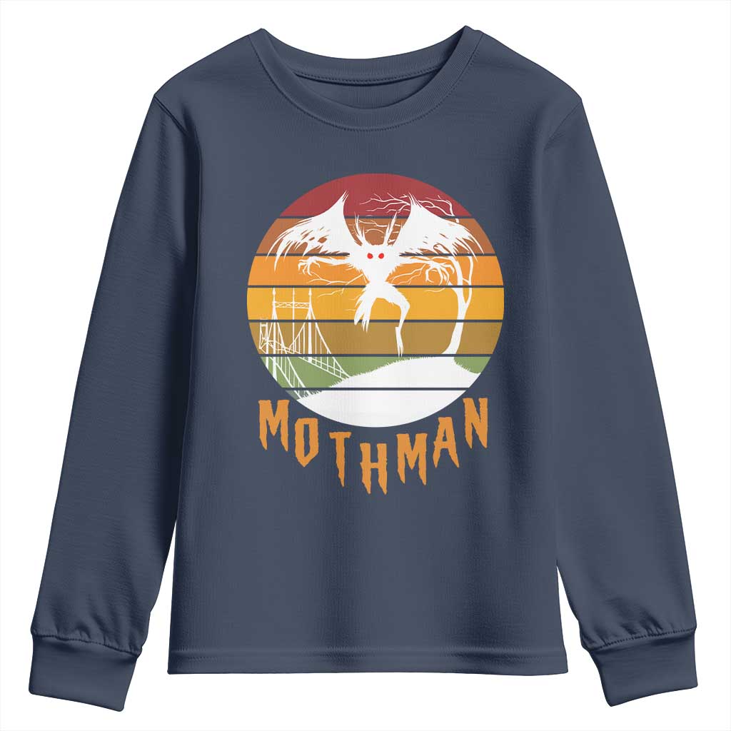 Mothman Youth Sweatshirt Retro Vintage Cryptid Gothic Horror Gift - Wonder Print Shop