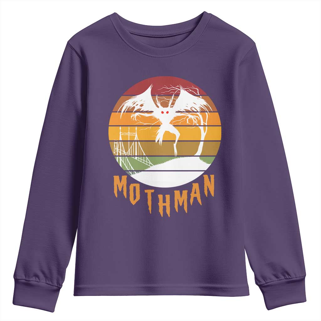 Mothman Youth Sweatshirt Retro Vintage Cryptid Gothic Horror Gift - Wonder Print Shop