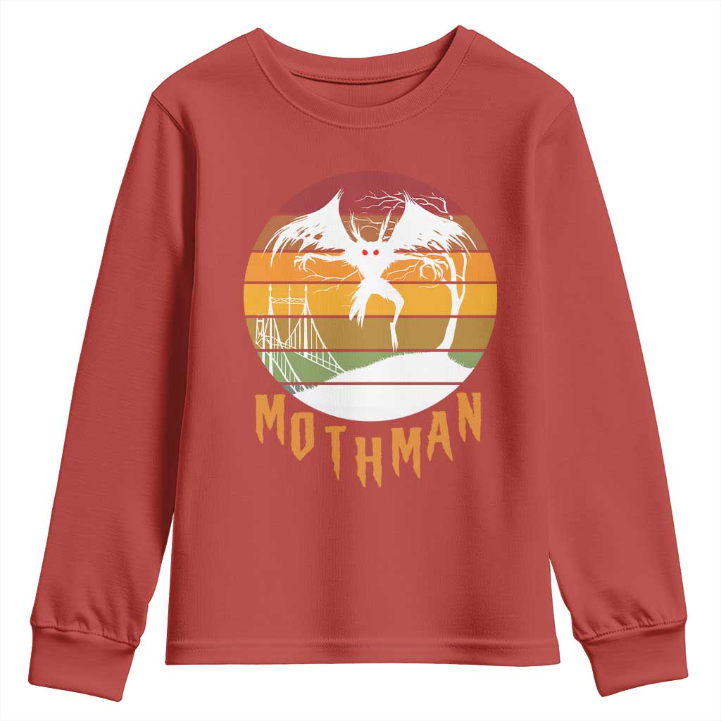 Mothman Youth Sweatshirt Retro Vintage Cryptid Gothic Horror Gift - Wonder Print Shop