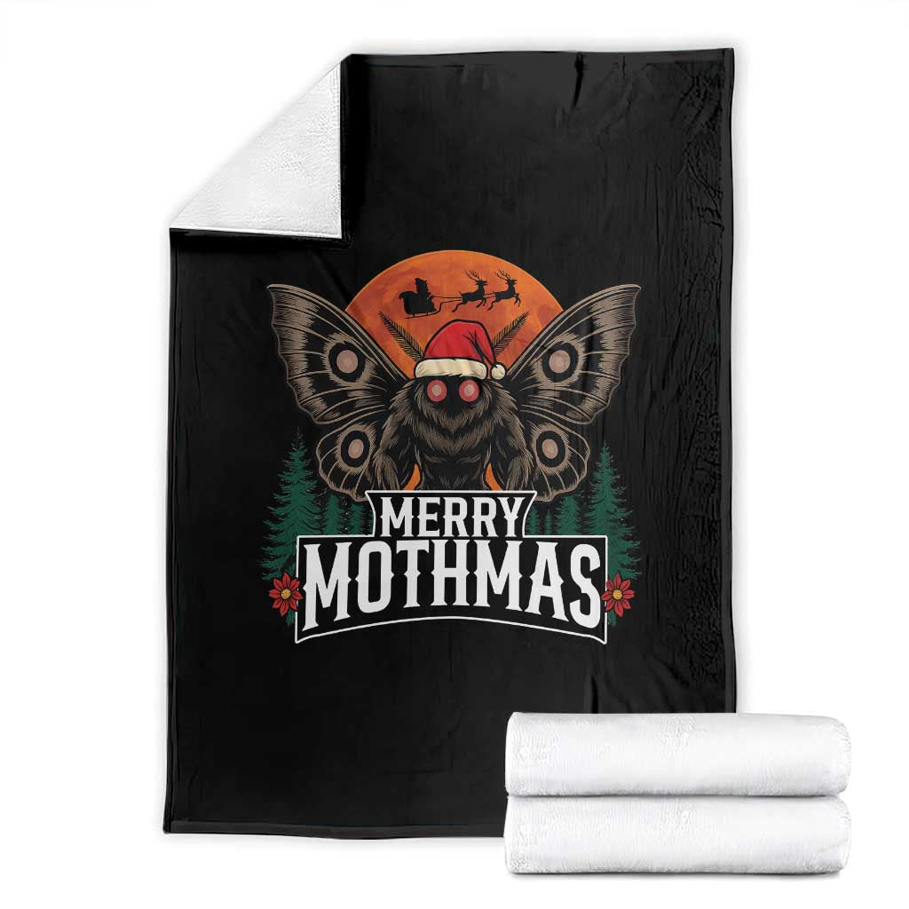 Mothman Throw Blanket Holiday Humor Merry Mothmas Cryptid Gift - Wonder Print Shop