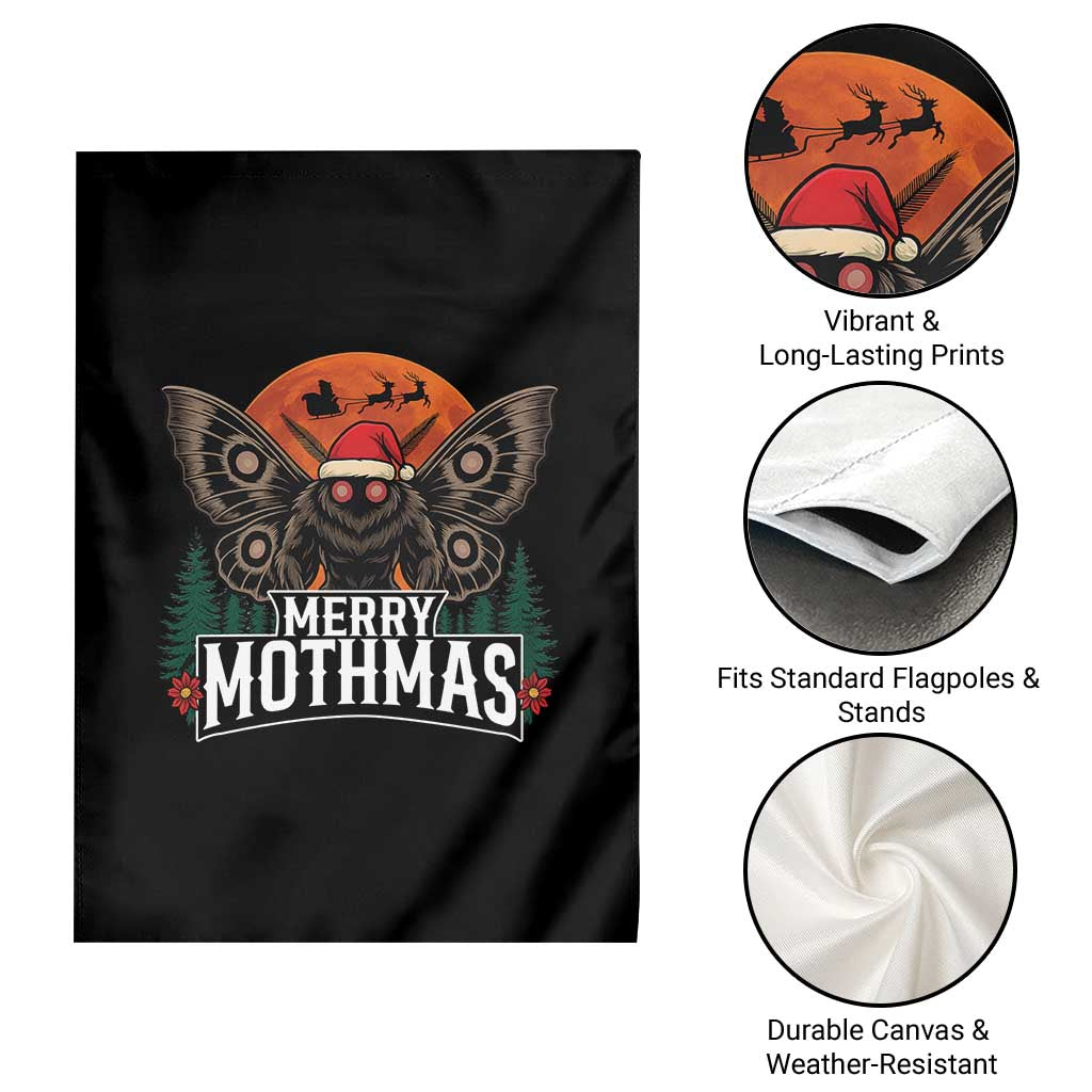 Mothman Garden Flag Holiday Humor Merry Mothmas Cryptid Gift - Wonder Print Shop