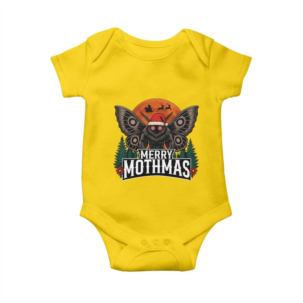 Mothman Baby Onesie Holiday Humor Merry Mothmas Cryptid Gift - Wonder Print Shop