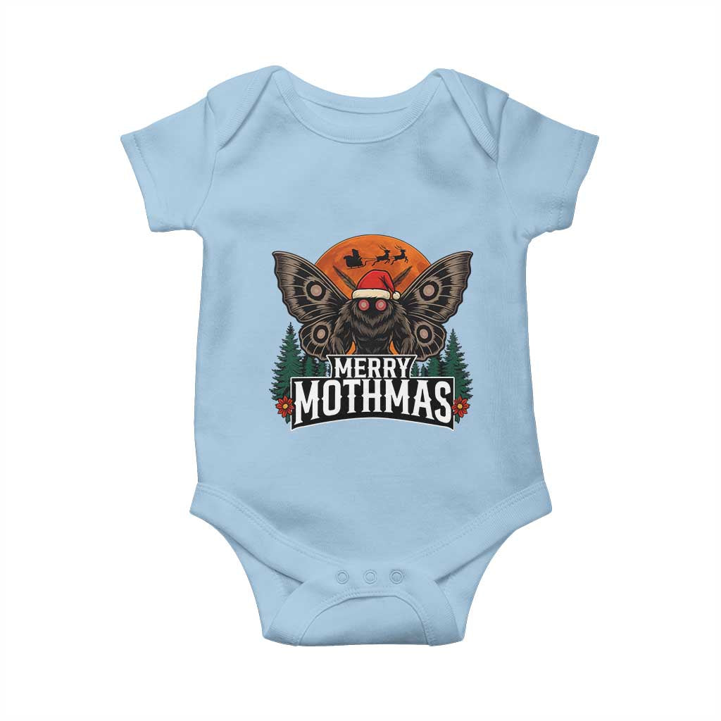 Mothman Baby Onesie Holiday Humor Merry Mothmas Cryptid Gift - Wonder Print Shop