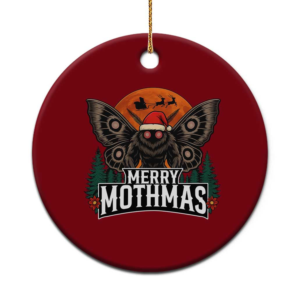 Mothman Ceramic Ornament Holiday Humor Merry Mothmas Cryptid Gift - Wonder Print Shop