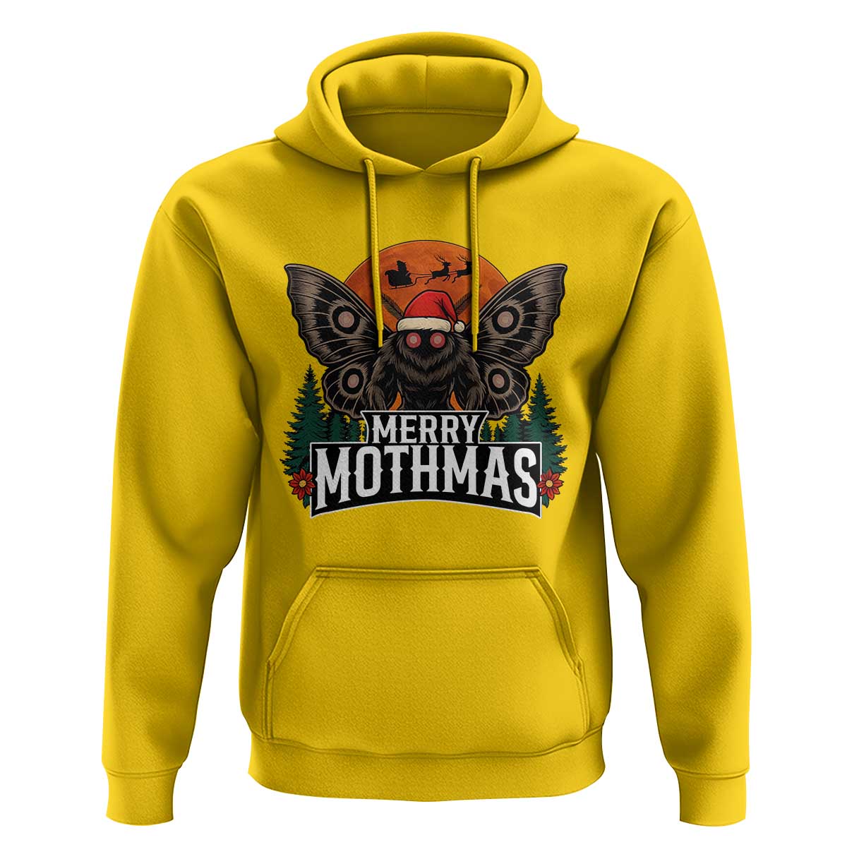 Mothman Hoodie Holiday Humor Merry Mothmas Cryptid Gift - Wonder Print Shop