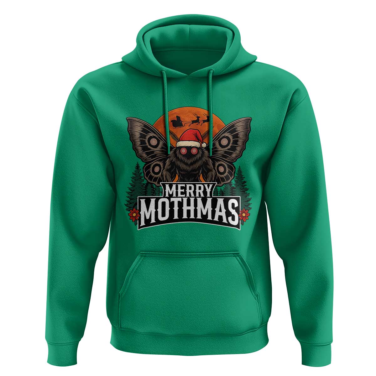 Mothman Hoodie Holiday Humor Merry Mothmas Cryptid Gift - Wonder Print Shop