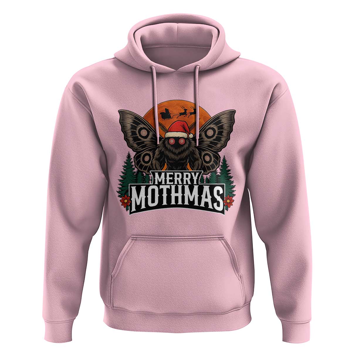 Mothman Hoodie Holiday Humor Merry Mothmas Cryptid Gift - Wonder Print Shop