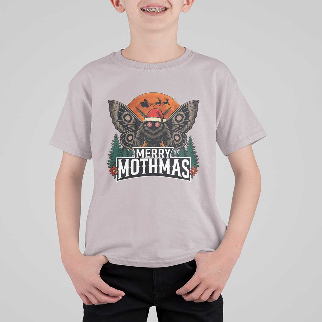 Mothman T Shirt For Kid Holiday Humor Merry Mothmas Cryptid Gift - Wonder Print Shop