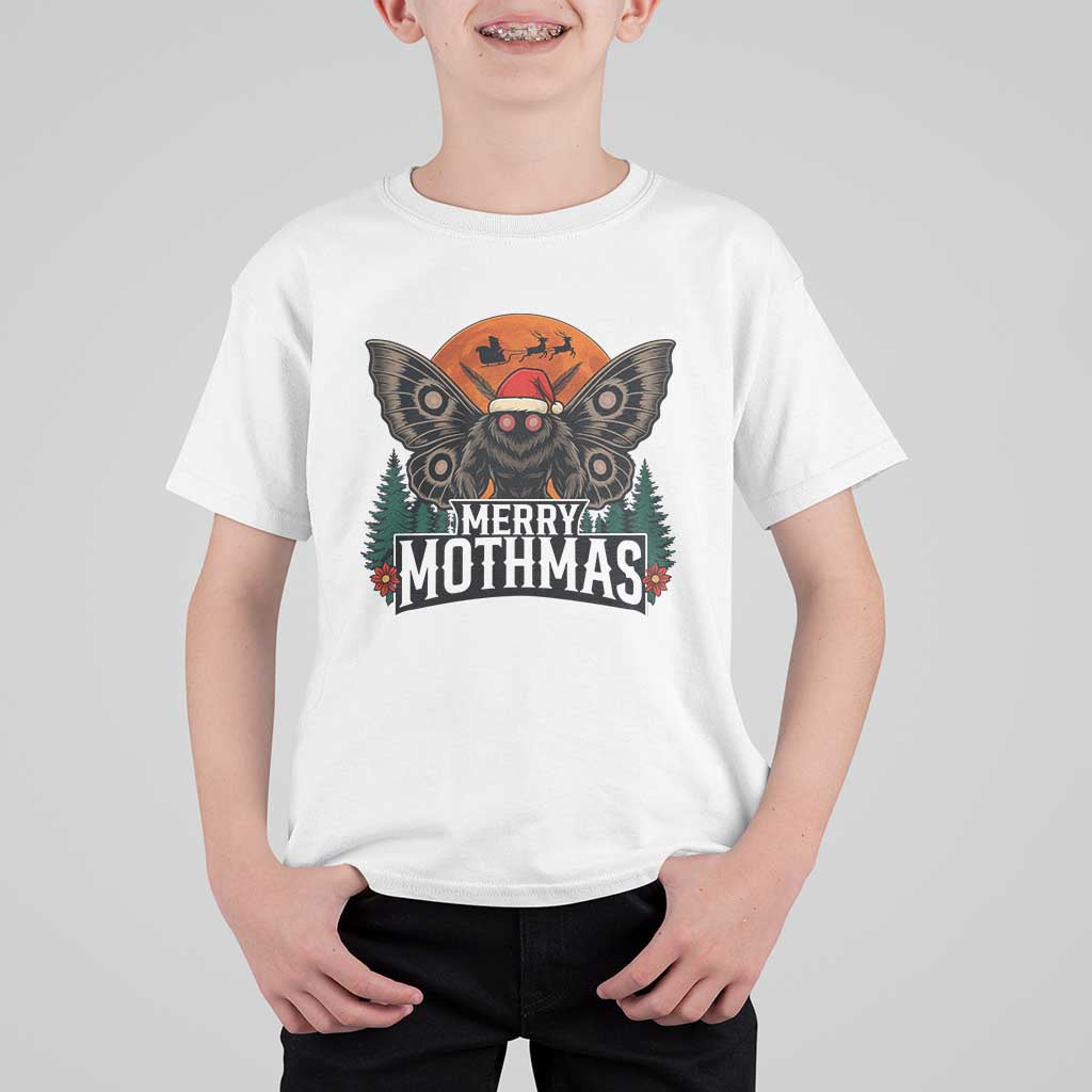 Mothman T Shirt For Kid Holiday Humor Merry Mothmas Cryptid Gift - Wonder Print Shop