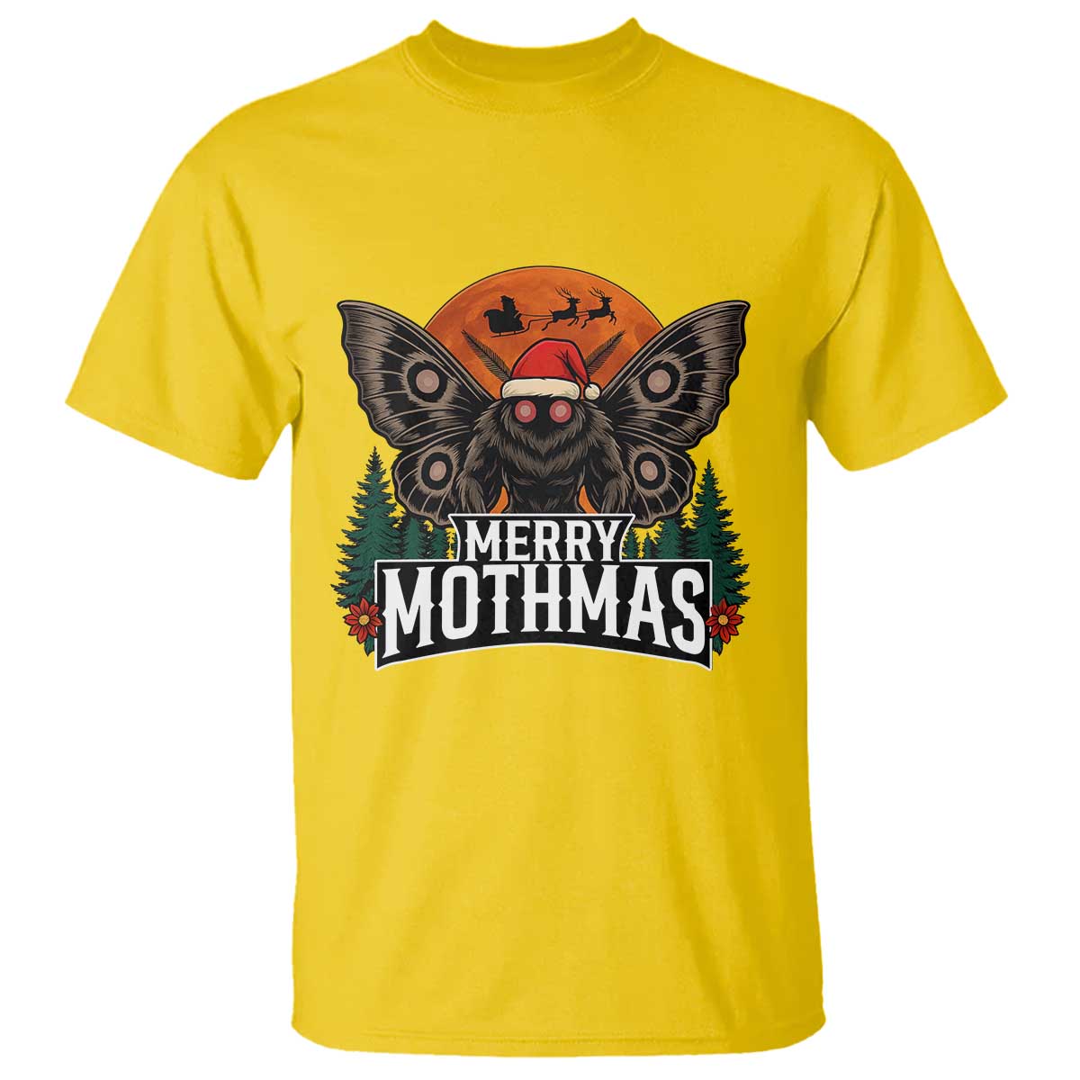 Mothman T Shirt Holiday Humor Merry Mothmas Cryptid Gift - Wonder Print Shop