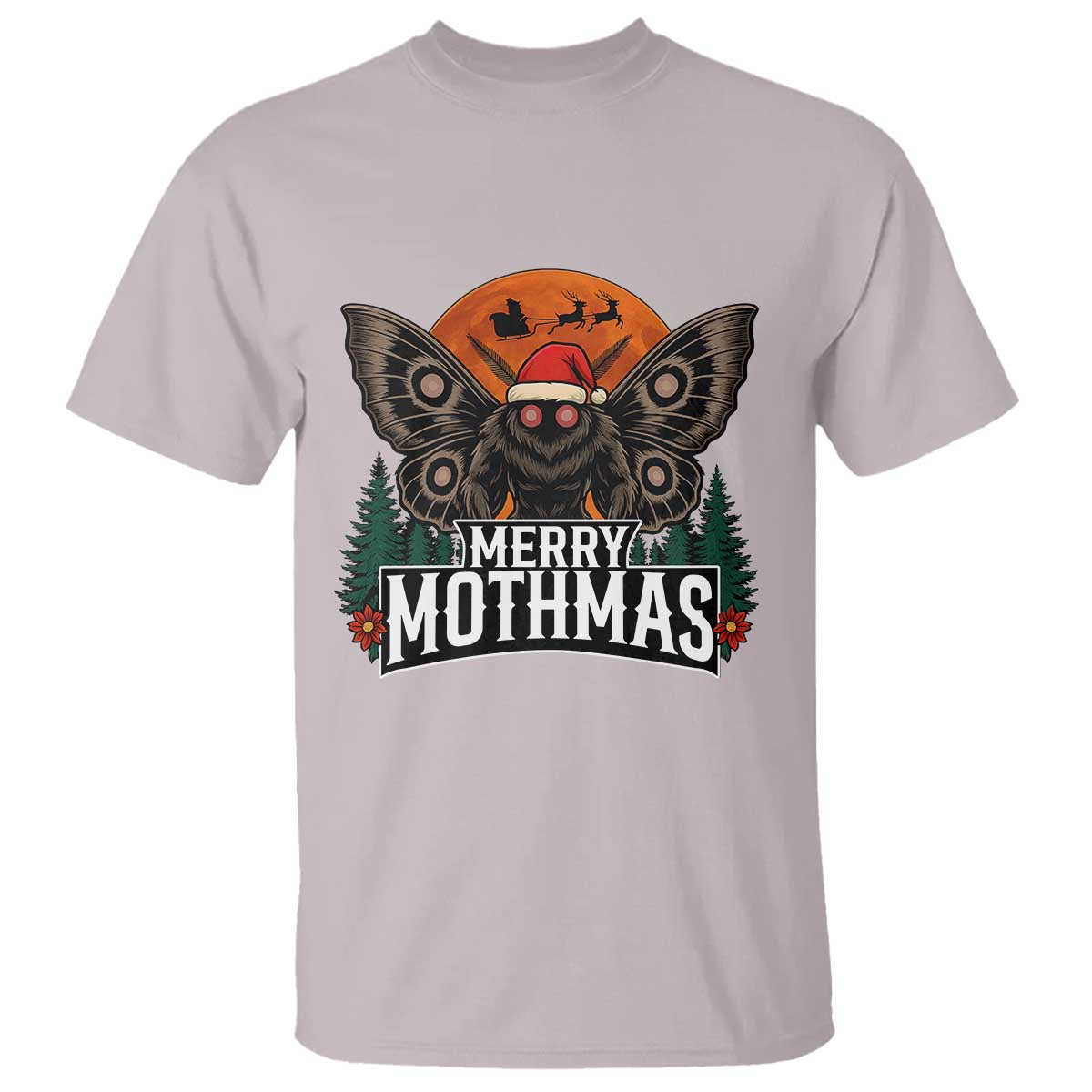 Mothman T Shirt Holiday Humor Merry Mothmas Cryptid Gift - Wonder Print Shop