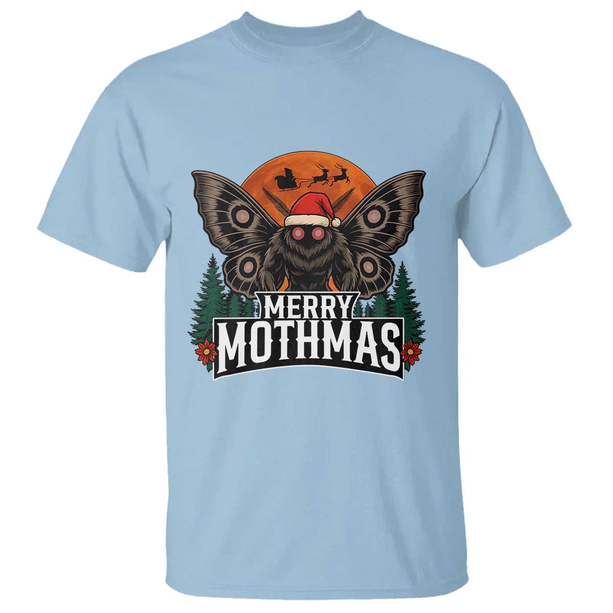 Mothman T Shirt Holiday Humor Merry Mothmas Cryptid Gift - Wonder Print Shop