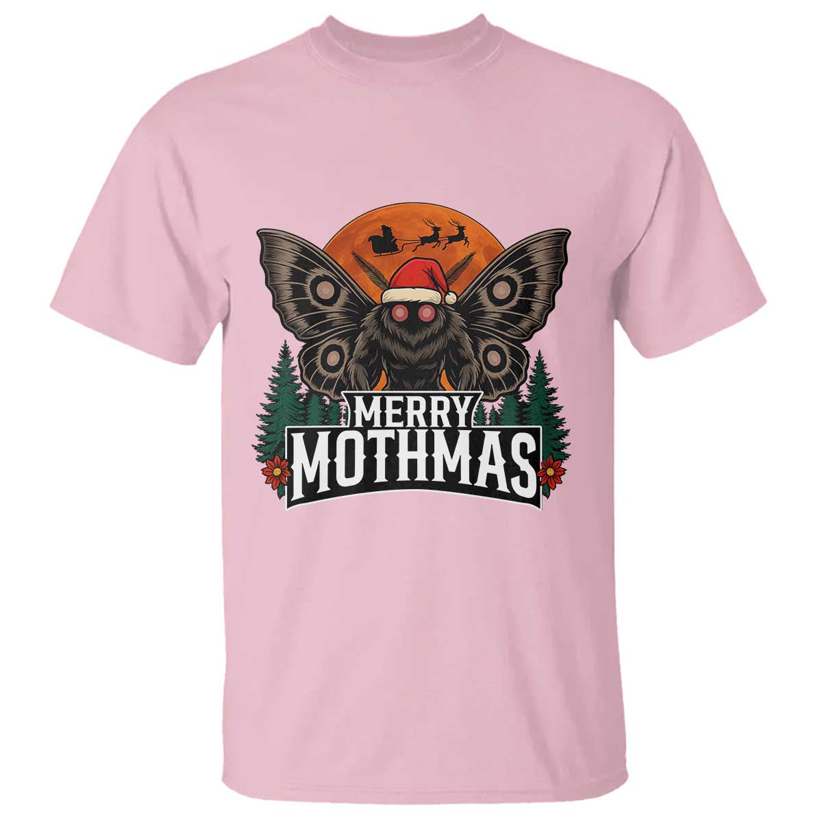 Mothman T Shirt Holiday Humor Merry Mothmas Cryptid Gift - Wonder Print Shop