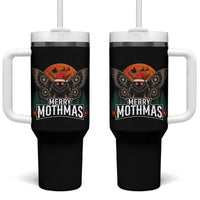 Mothman Tumbler With Handle Holiday Humor Merry Mothmas Cryptid Gift
