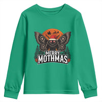Mothman Youth Sweatshirt Holiday Humor Merry Mothmas Cryptid Gift - Wonder Print Shop