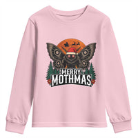 Mothman Youth Sweatshirt Holiday Humor Merry Mothmas Cryptid Gift - Wonder Print Shop