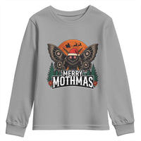Mothman Youth Sweatshirt Holiday Humor Merry Mothmas Cryptid Gift - Wonder Print Shop