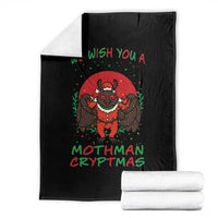 Mothman Christmas Throw Blanket We Wish You A Mothman Cryptmas Funny Christmas Gift - Wonder Print Shop