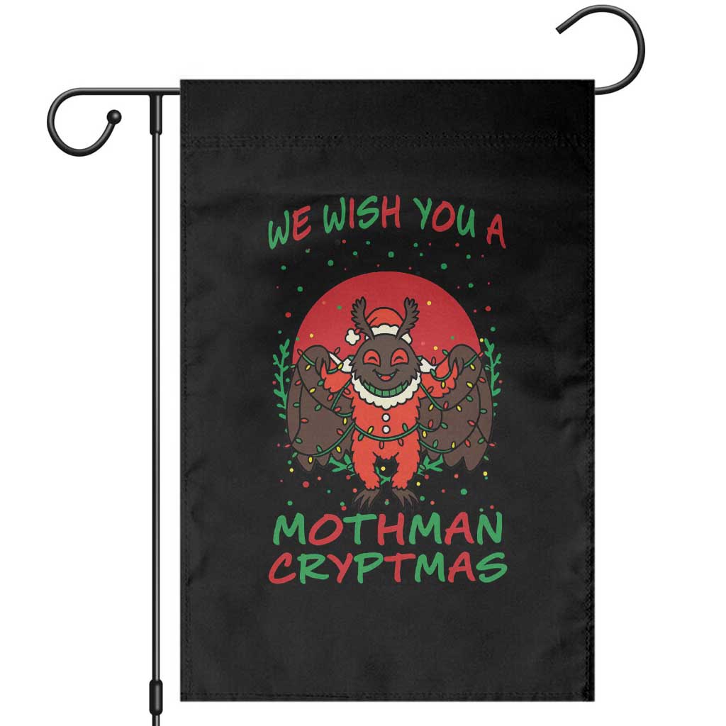 Mothman Christmas Garden Flag We Wish You A Mothman Cryptmas Funny Christmas Gift - Wonder Print Shop
