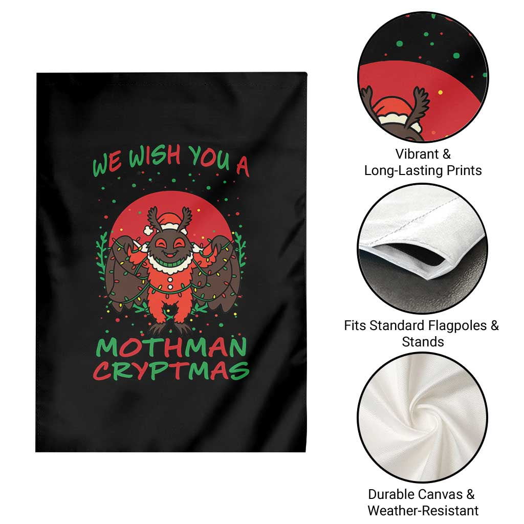 Mothman Christmas Garden Flag We Wish You A Mothman Cryptmas Funny Christmas Gift - Wonder Print Shop