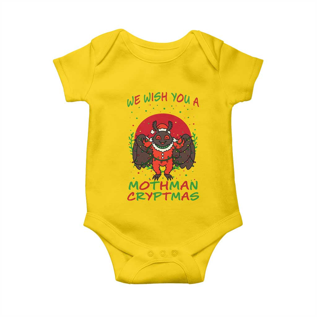 Mothman Christmas Baby Onesie We Wish You A Mothman Cryptmas Funny Christmas Gift - Wonder Print Shop