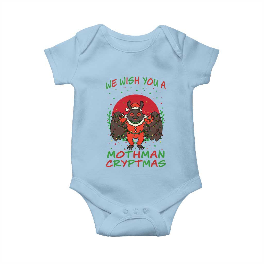 Mothman Christmas Baby Onesie We Wish You A Mothman Cryptmas Funny Christmas Gift - Wonder Print Shop