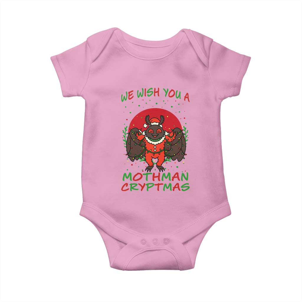 Mothman Christmas Baby Onesie We Wish You A Mothman Cryptmas Funny Christmas Gift - Wonder Print Shop