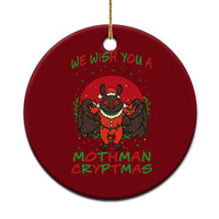 Mothman Xmas Ceramic Ornament We Wish You A Mothman Cryptmas Funny Xmas Gift - Wonder Print Shop