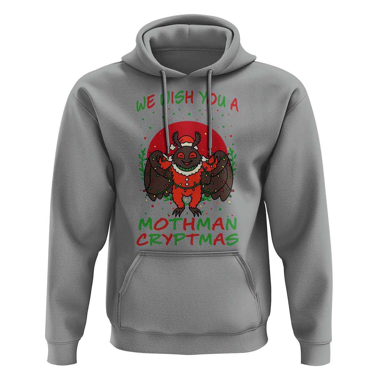 Mothman Christmas Hoodie We Wish You A Mothman Cryptmas Funny Christmas Gift - Wonder Print Shop