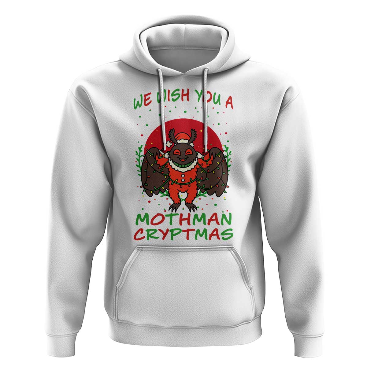 Mothman Christmas Hoodie We Wish You A Mothman Cryptmas Funny Christmas Gift - Wonder Print Shop