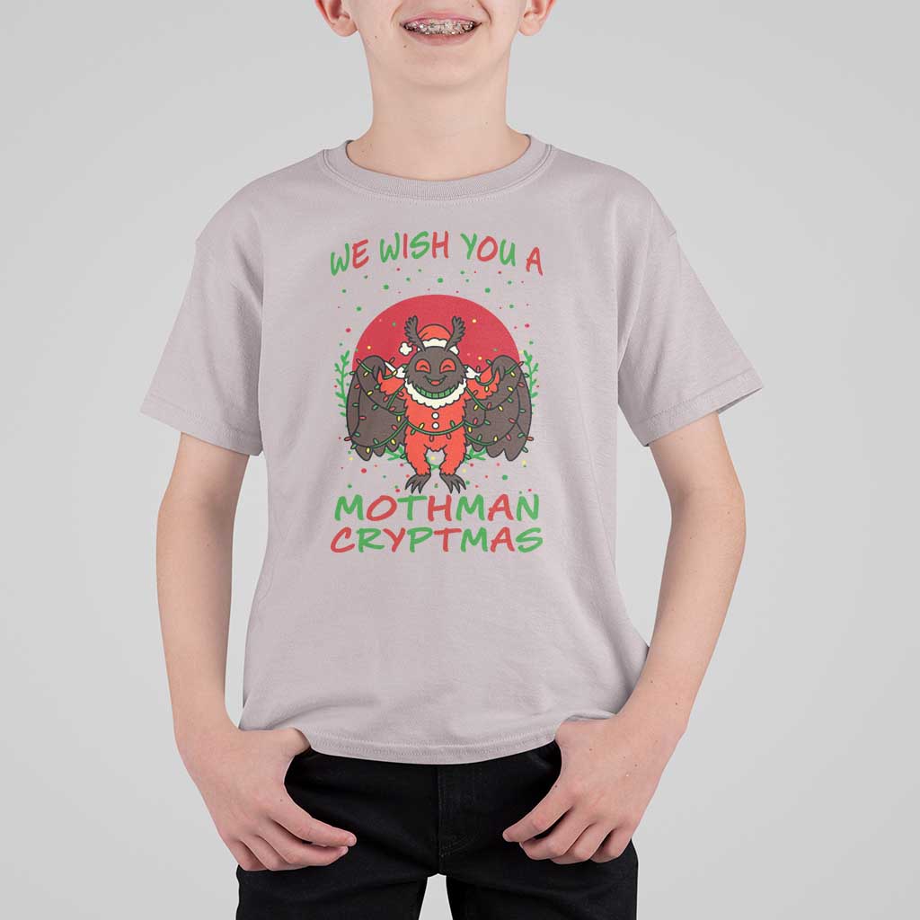 Mothman Christmas T Shirt For Kid We Wish You A Mothman Cryptmas Funny Christmas Gift - Wonder Print Shop