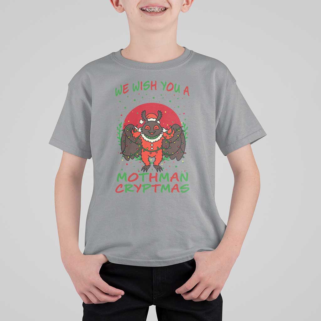 Mothman Christmas T Shirt For Kid We Wish You A Mothman Cryptmas Funny Christmas Gift - Wonder Print Shop