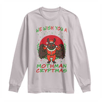 Mothman Christmas Long Sleeve Shirt We Wish You A Mothman Cryptmas Funny Christmas Gift - Wonder Print Shop