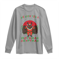 Mothman Christmas Long Sleeve Shirt We Wish You A Mothman Cryptmas Funny Christmas Gift - Wonder Print Shop