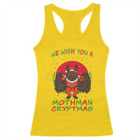 Mothman Christmas Racerback Tank Top We Wish You A Mothman Cryptmas Funny Christmas Gift - Wonder Print Shop