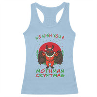Mothman Christmas Racerback Tank Top We Wish You A Mothman Cryptmas Funny Christmas Gift - Wonder Print Shop