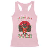 Mothman Christmas Racerback Tank Top We Wish You A Mothman Cryptmas Funny Christmas Gift - Wonder Print Shop