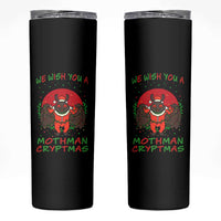 Mothman Christmas Skinny Tumbler We Wish You A Mothman Cryptmas Funny Christmas Gift