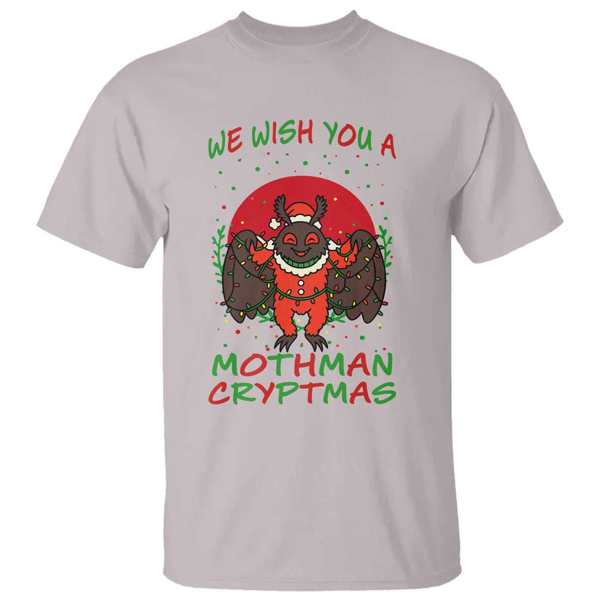 Mothman Christmas T Shirt We Wish You A Mothman Cryptmas Funny Christmas Gift - Wonder Print Shop