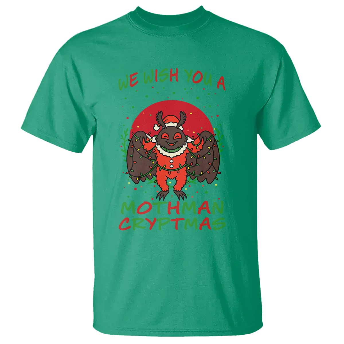 Mothman Christmas T Shirt We Wish You A Mothman Cryptmas Funny Christmas Gift - Wonder Print Shop