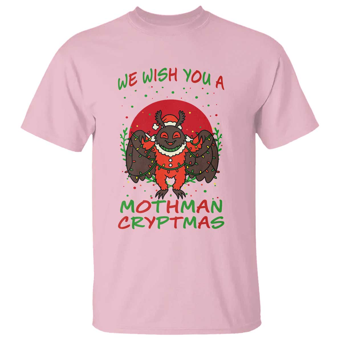 Mothman Christmas T Shirt We Wish You A Mothman Cryptmas Funny Christmas Gift - Wonder Print Shop