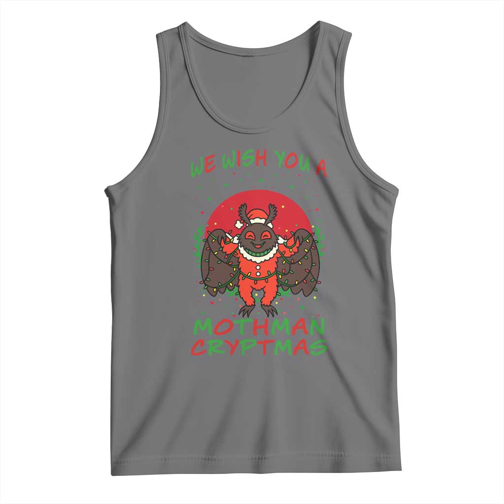 Mothman Christmas Tank Top We Wish You A Mothman Cryptmas Funny Christmas Gift - Wonder Print Shop
