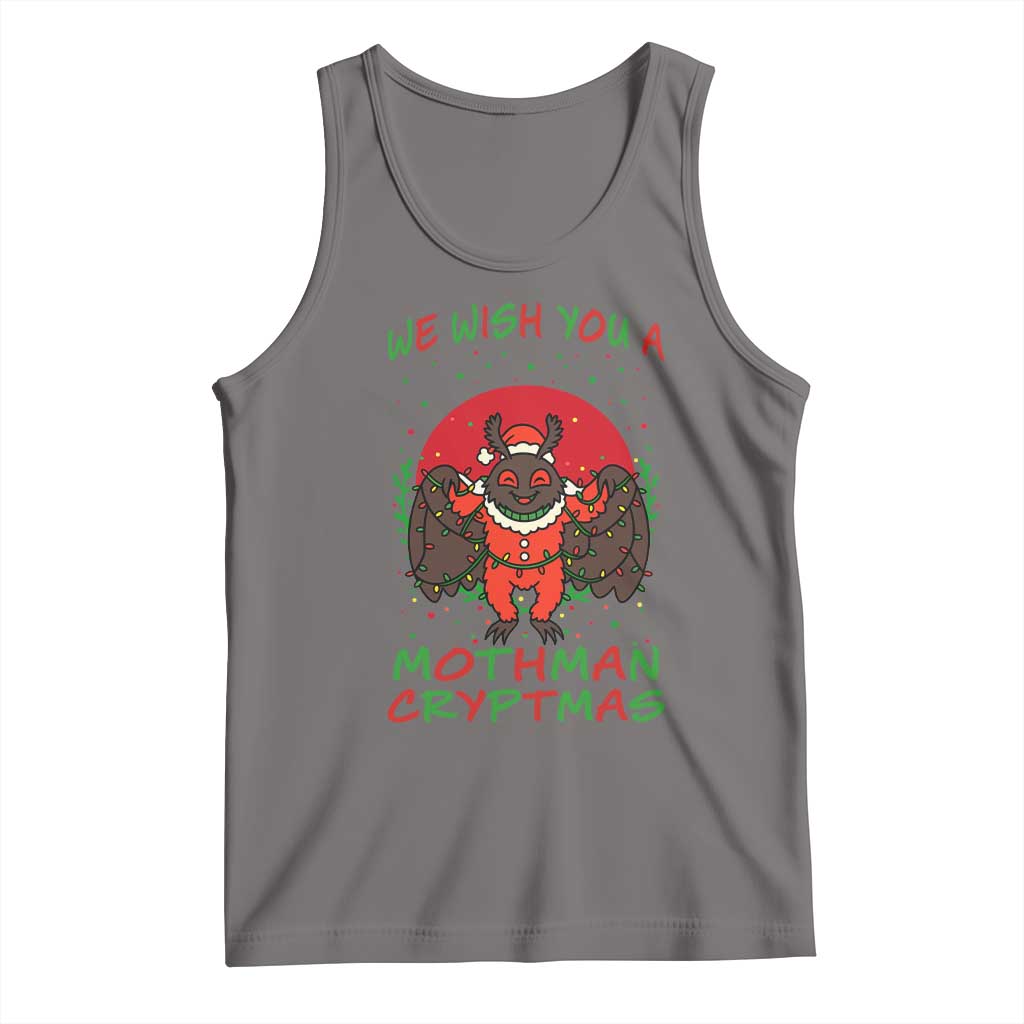 Mothman Christmas Tank Top We Wish You A Mothman Cryptmas Funny Christmas Gift - Wonder Print Shop