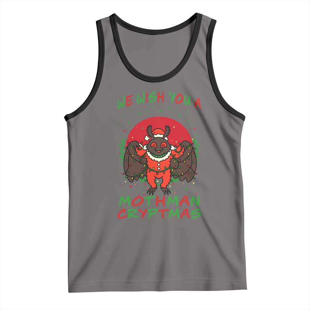 Mothman Christmas Tank Top We Wish You A Mothman Cryptmas Funny Christmas Gift - Wonder Print Shop