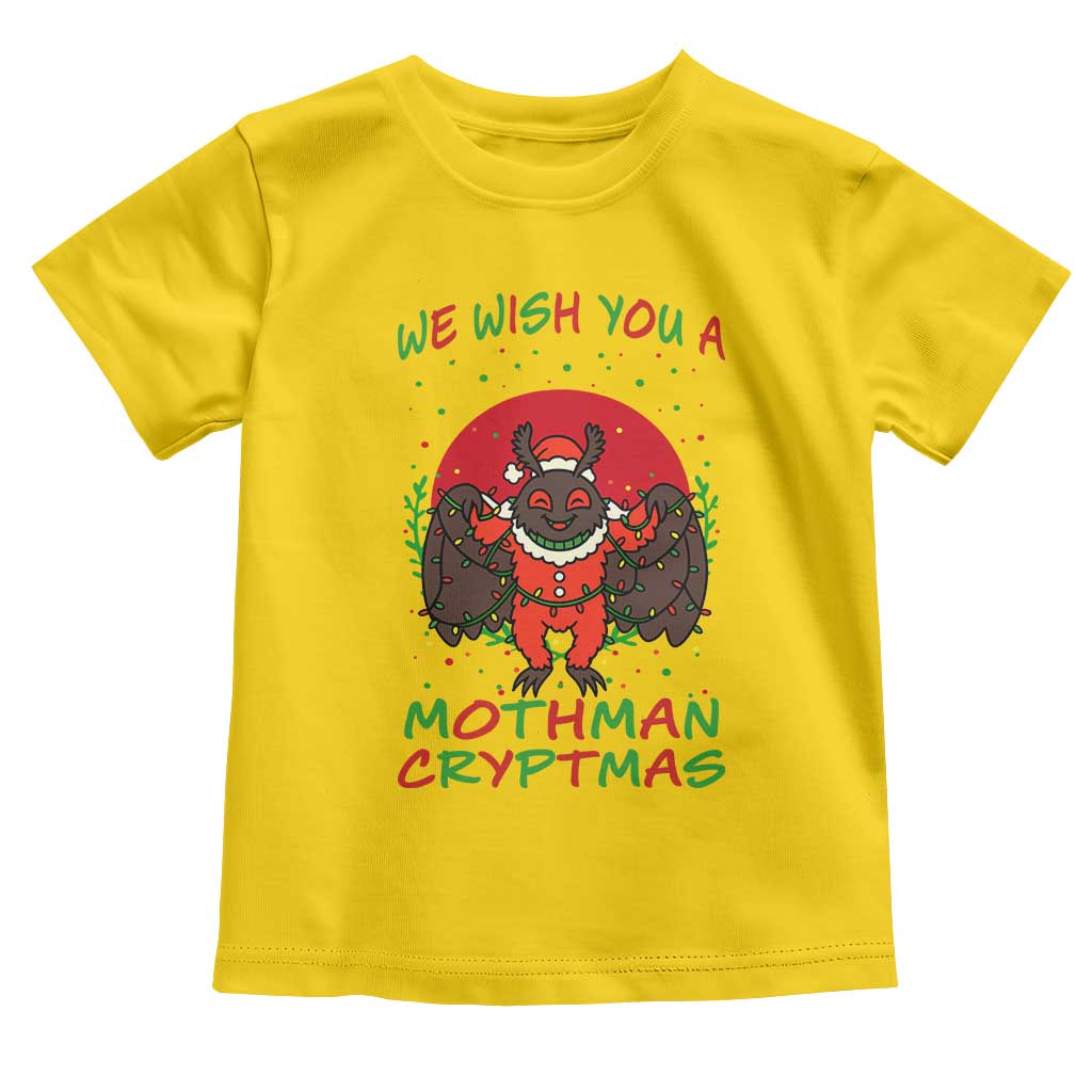 Mothman Christmas Toddler T Shirt We Wish You A Mothman Cryptmas Funny Christmas Gift - Wonder Print Shop