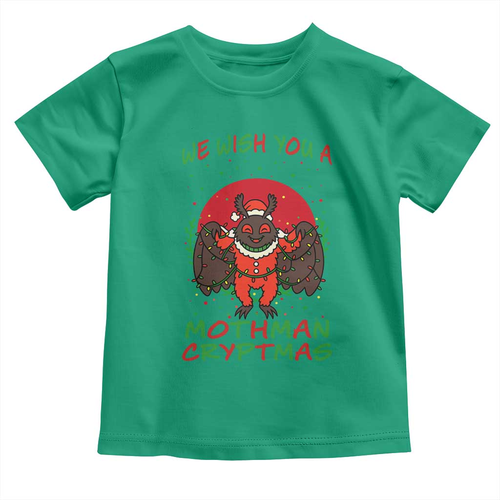 Mothman Christmas Toddler T Shirt We Wish You A Mothman Cryptmas Funny Christmas Gift - Wonder Print Shop