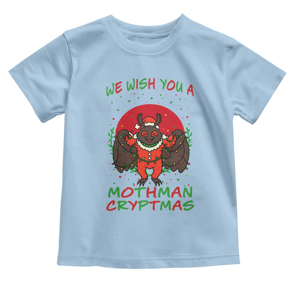Mothman Christmas Toddler T Shirt We Wish You A Mothman Cryptmas Funny Christmas Gift - Wonder Print Shop